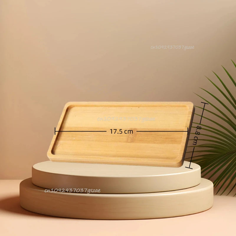 Flower Pot Trays Dish for Plant Vase Bamboo Tray Wooden Bottle Tray Bathroom Shampoo Shower Gel Organizer Jewelry Storage Tray