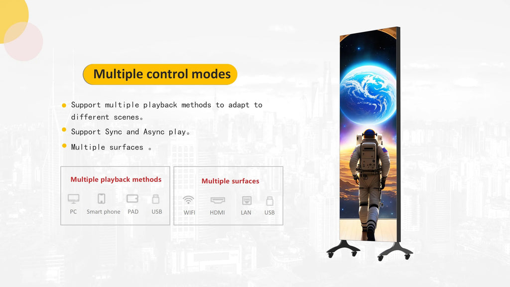 G-T5 Series Smart Poster LED Screen Double-Sided Indoor 750x2000mm High-End Movable Vertical Display P1.25/1.56/1.9/2.5/2.6/2.9