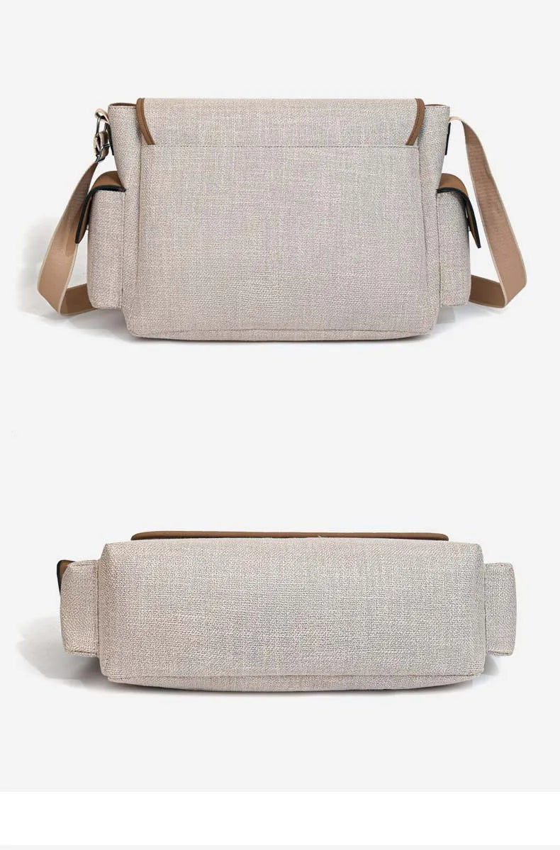 New Women's Large Capacity Canvas Shoulder Bag Casual Tote Handbag Trendy Messenger Bag for Everyday Use