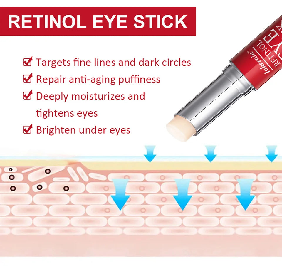 Anti-Wrinkle Eye Cream Stick Retinol Remove Eye Bags Dark Circles Anti Aging Lifting Whitening Moisturizing Brighten Eye Primer