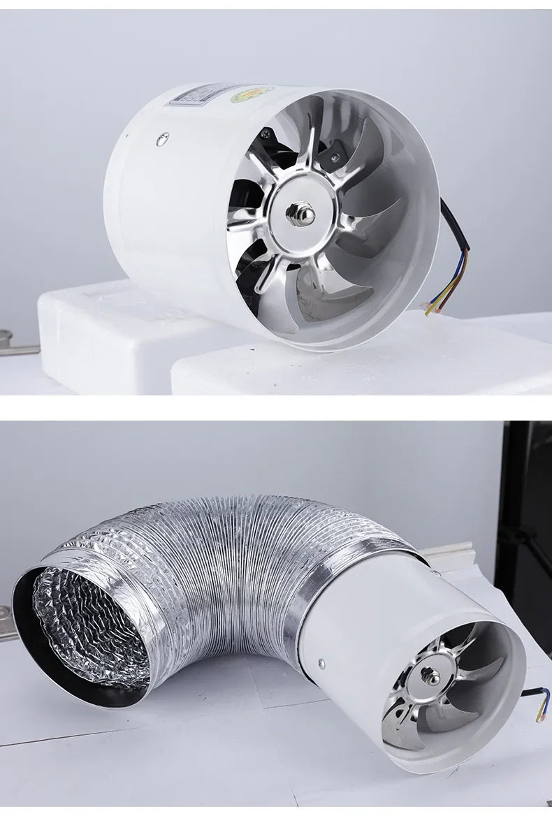 4 Inch Fan Air Ventilator For Home Kitchen Metal Pipe Ventilation Exhaust Fan Mini Extractor Bathroom Toilet Wall Fan Duct Fan