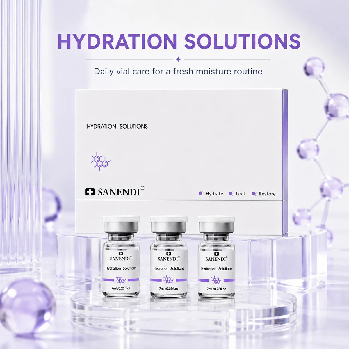 Sanendi Deep Hyadration Fluid Solution Glutathione Hyaluonic Acid Serum GSH Daily Face Care Miosturizing Korean Skin Care