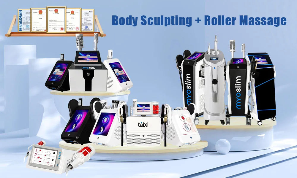EMS RF 6500W 2 in 1 Body Sculpting Machine Electromagnetic Roller Massage Slimming Contouring Muscle Toning Salon Spa Home Use