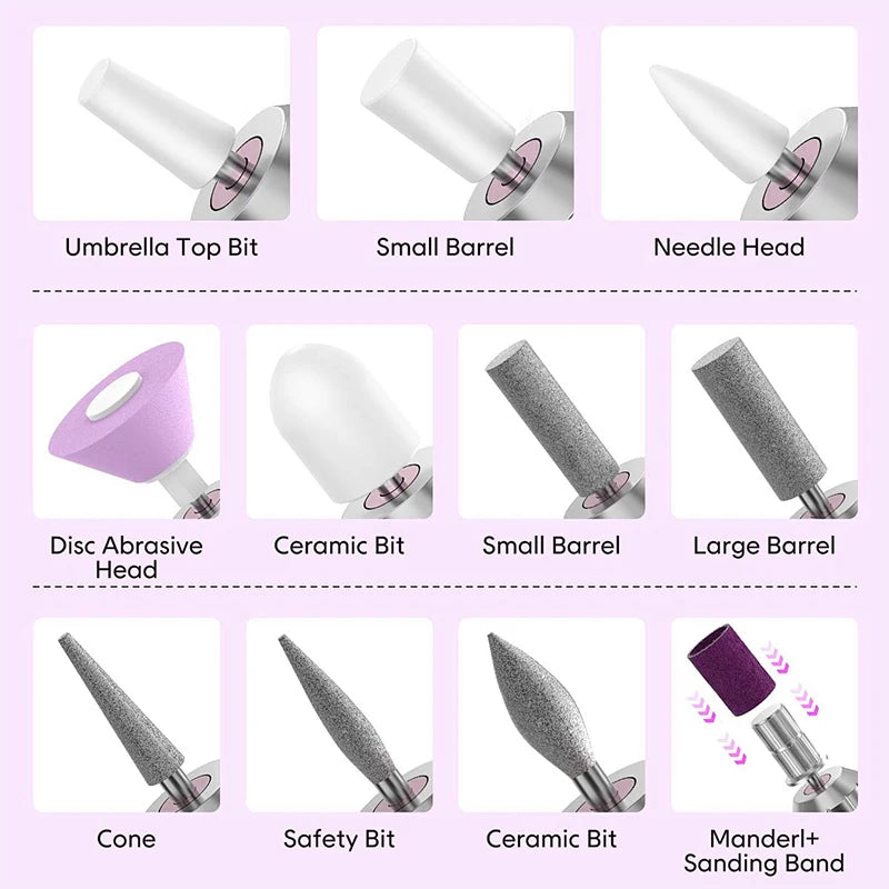 Portable Electric Nail Drill Machine, New Nail Polishing Machine For Shaping, Buffing, Removing Gel Nails, Multifunctional Manic