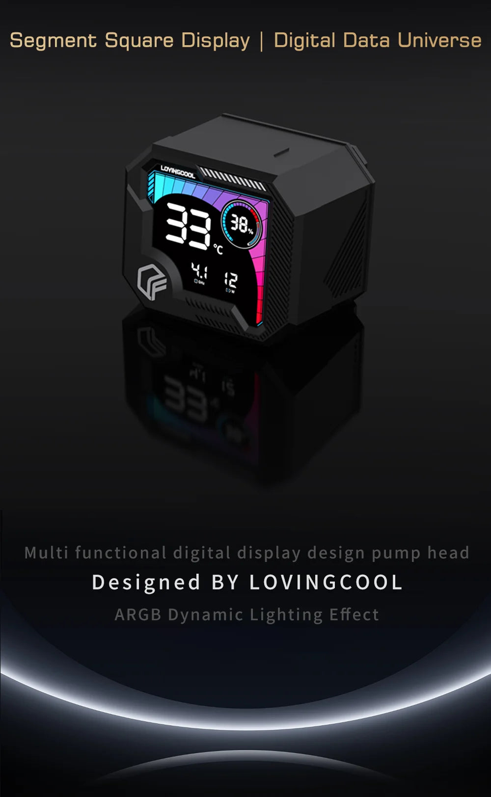 LOVINGCOOL AK liquid cooler 240mm 360mm broken code screen dynamic digital display ARGB PWM Abyss Mirror integrated water cooled