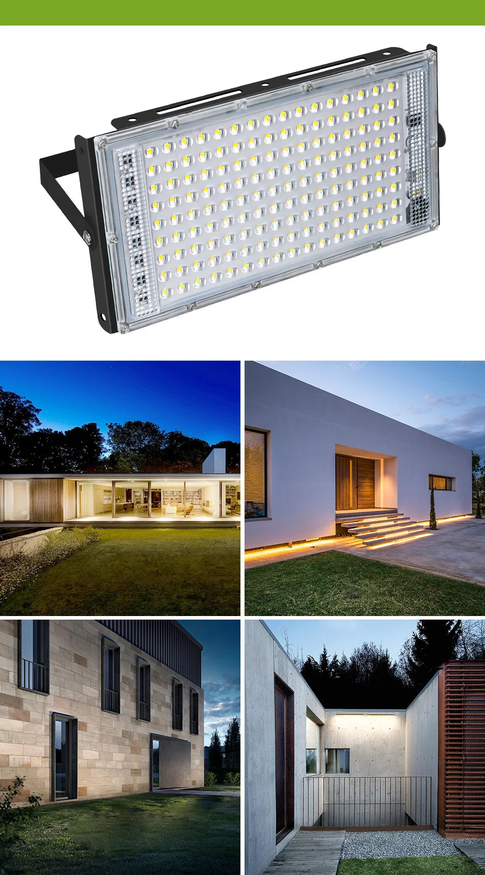 200W Outdoor LED Floodlight Super Bright 220V Waterproof Street Lamps Garden Backyard Commercia Exterior Wall Mount Lighting
