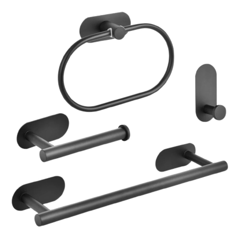 4/5Pcs Stainless Steel Bathroom Hardware Set Anticorrosion Wall Mount Bathroom Towels Rack No Punching Rustproof Towel Bar