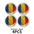 Kenya Latvia Romania Flag Laser 3D Epoxy Resin Car Stickers Car Window Steering Wheel Center Console Panel Motorcycle Fuel Tank