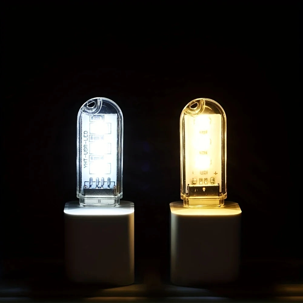 2 Mini Portable USB 5V Led Night Lights, Reading Camping Lights, Notebook Gadgets, Study Lights