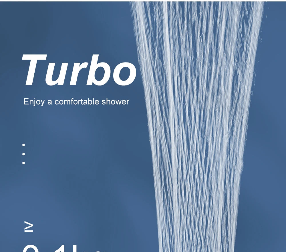 High-Pressure Shower Head Handheld Turbo Fan Showerhead With 5 Filters Water Saving Spray rain Shower Bathroom Accessories