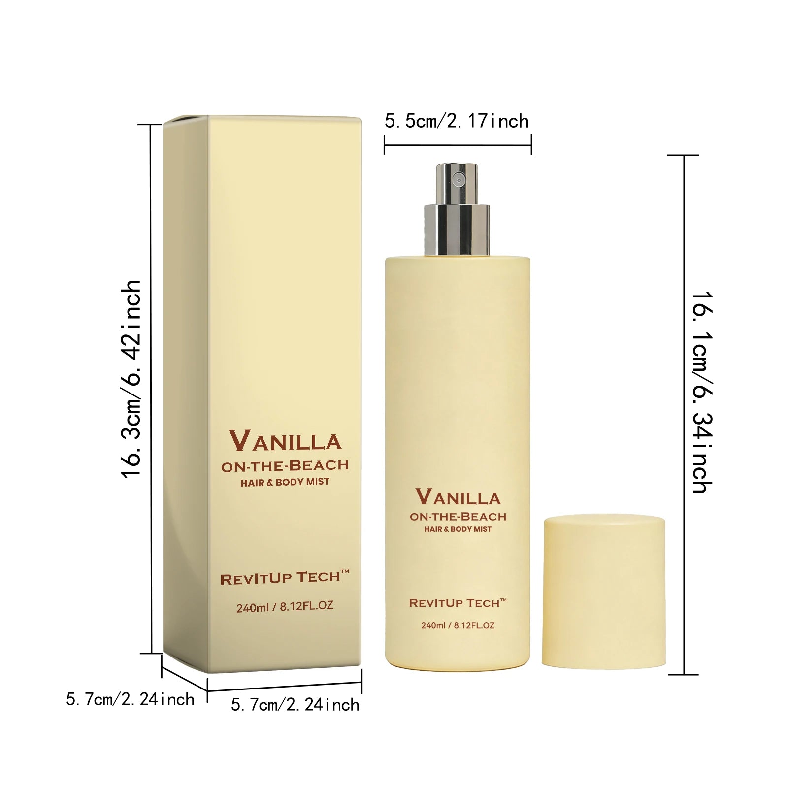 Vanilla Beach Fragrance Mist Moisturizing Hydrating Body Spray Skin Smoothing Daily Gentle Care Intense Scent Lock Professional