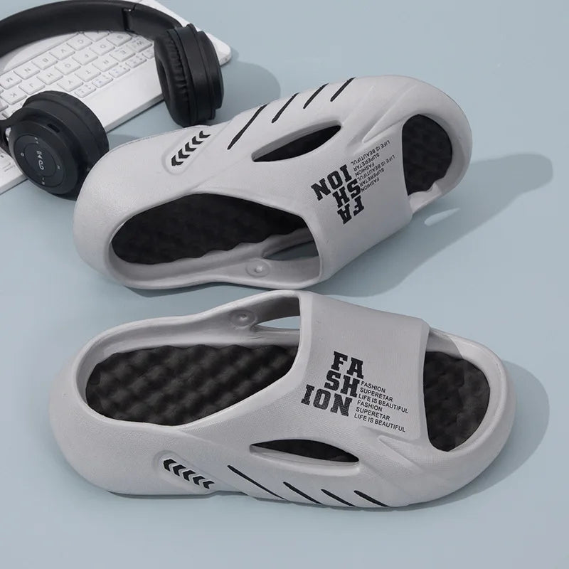 Summer Soft Sole Slides Men Flip-flops Men's Sandals Men Letter Print Slippers Sides Indoor Outdoor Sandals Beach Casual Shoes