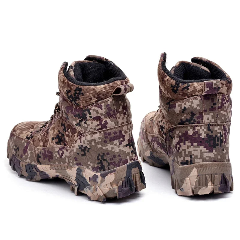 Winter Men's Snow Boots Men Combat Army Boots Winter Camouflage Warm High-top Cotton Shoes Mens Plush Wool Boots Size 39-46