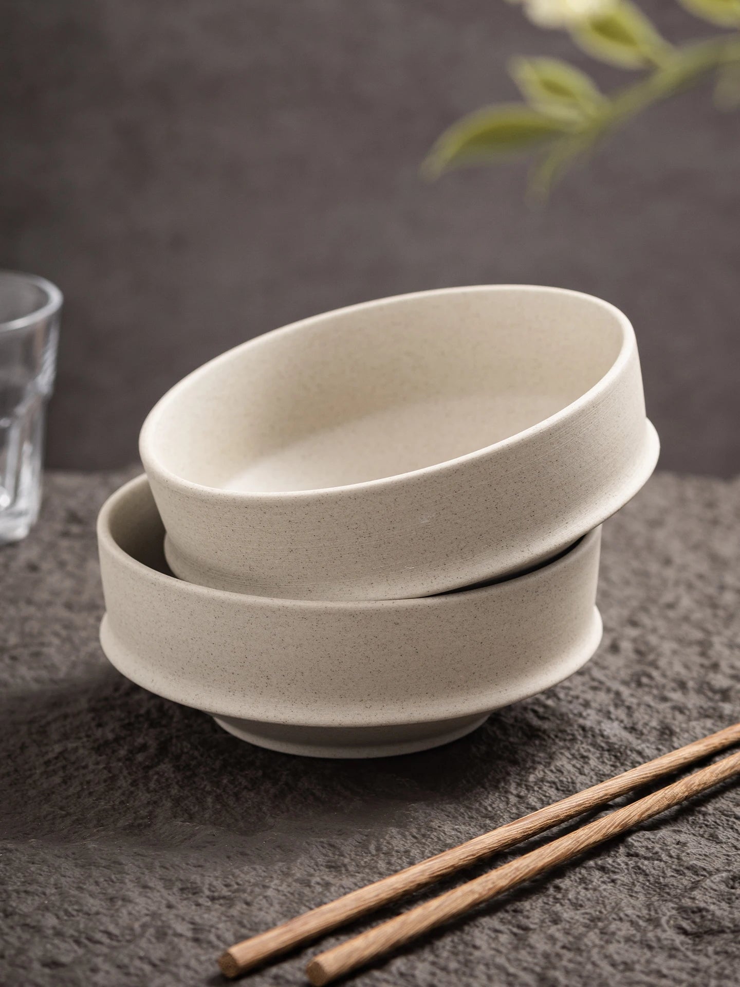 Retro Thick Earthenware Bowl Ceramic Rice Bowl Creative Small Dish Bowl Irregular Plate Dish Commercial Dining Utensils