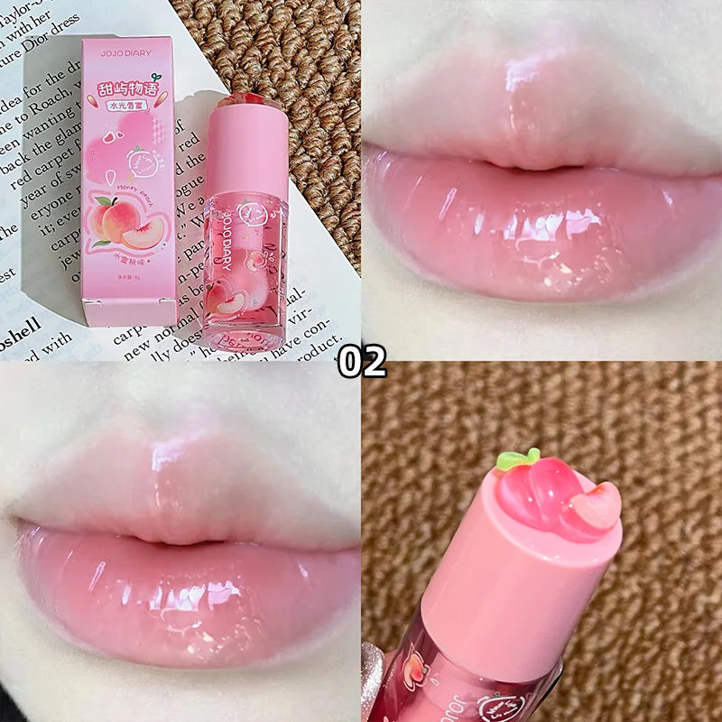 Jojo Diary Fruit-Flavored Lip Oil: Hydrating and Moisturizing, Prevents Chapped Lips and Reduces Wrinkles, Suitable for Winter Lip Care, Korean-Style Water Gloss Lip Gloss.