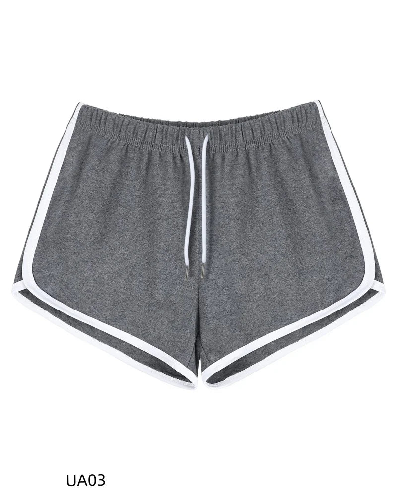 Women's Cotton Casual Shorts Elastic Waist Drawstring Running Sports Lounge Summer Dolphin Gym Workout Lounge Shorts