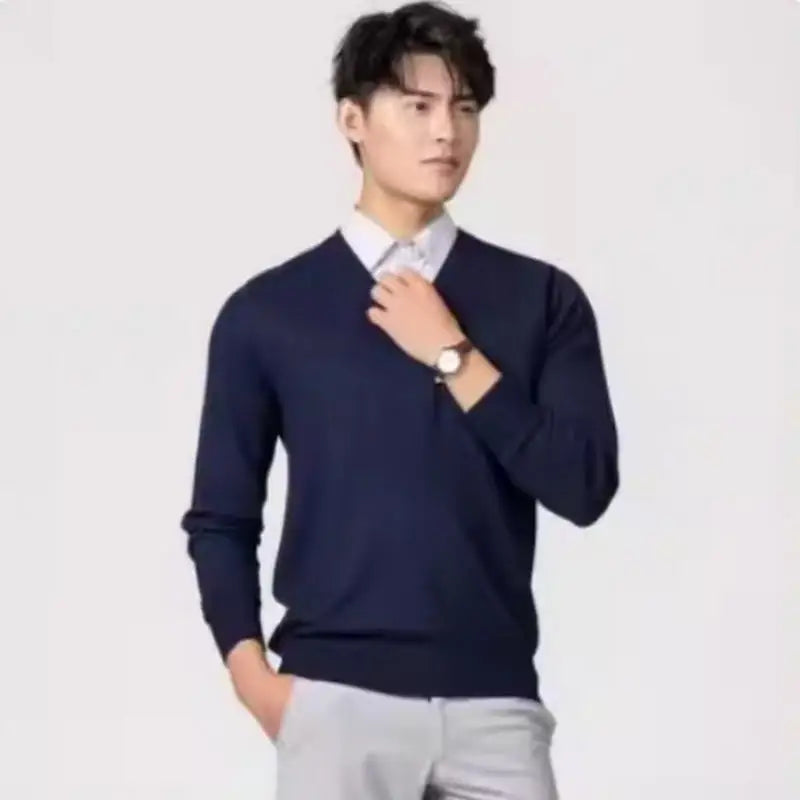 Cashmere Cotton Blended Thick Pullover Men Sweater 2025 Autumn Winter Jersey Hombre Jumper Pull Homme Hiver Knitted Sweaters