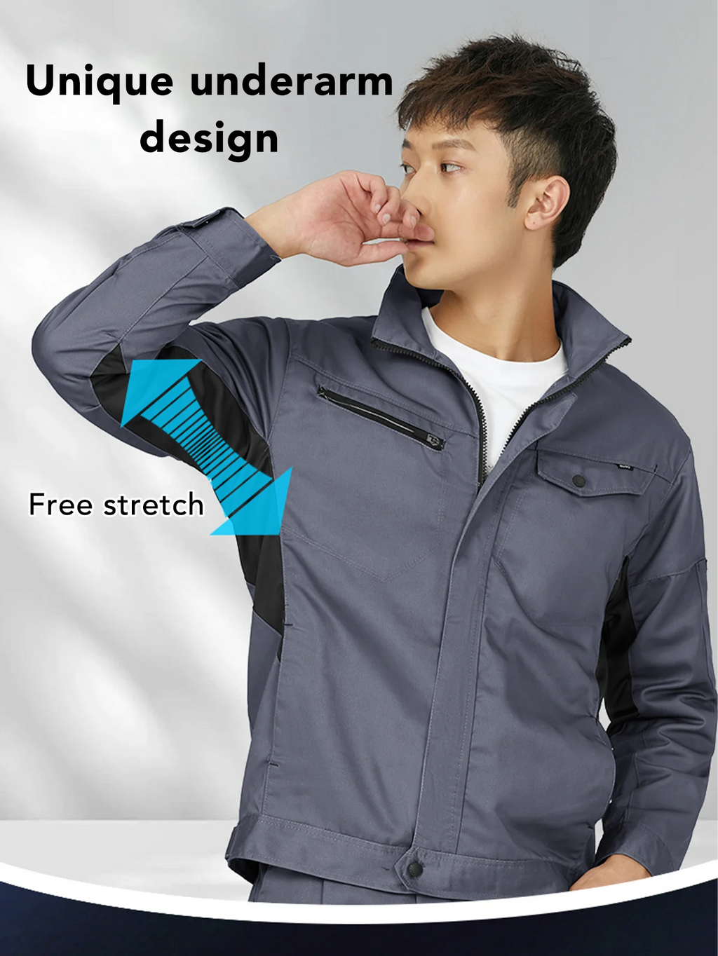 Fashion Denim Workwear for Men Women Spring Autumn Long-sleeved Work Clothes Wear-resistant Uniform Coat Workshop Uniforms