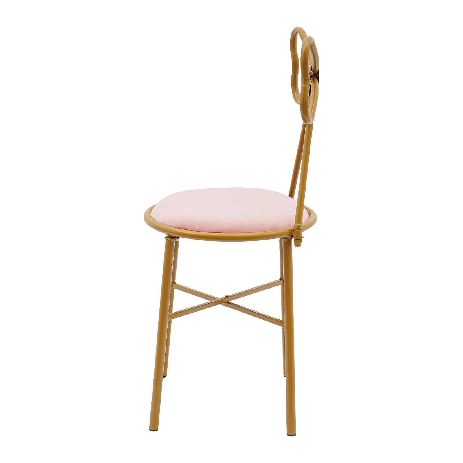 Butterfly Bow Tie Vanity Chair Modern Vanity Stool Velvet Cushion Makeup Chair Metal Frame Butterfly Backrest Chair Dining Chair