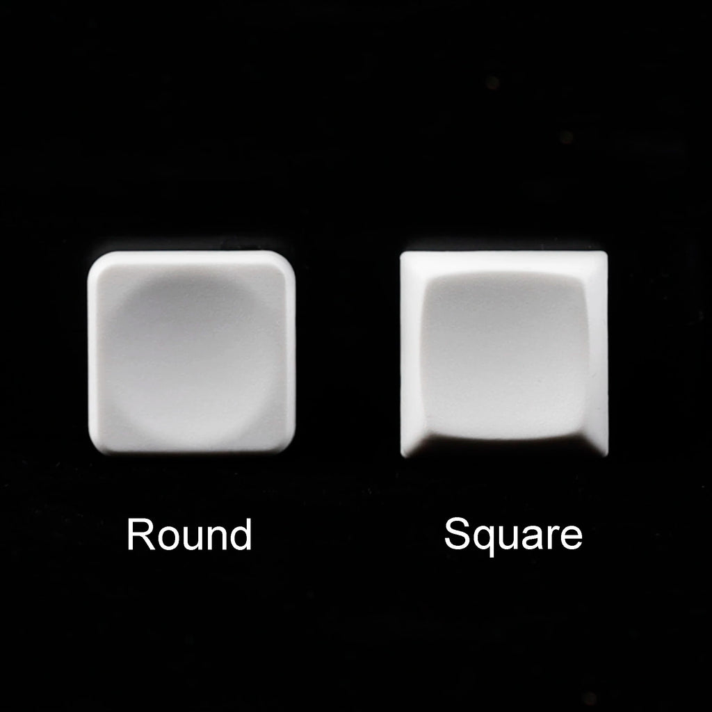 YMDK Square Round 1u Low Profile Blank Black White Keycaps PBT Material DIY for 1350 Switches Mechanical Keyboard