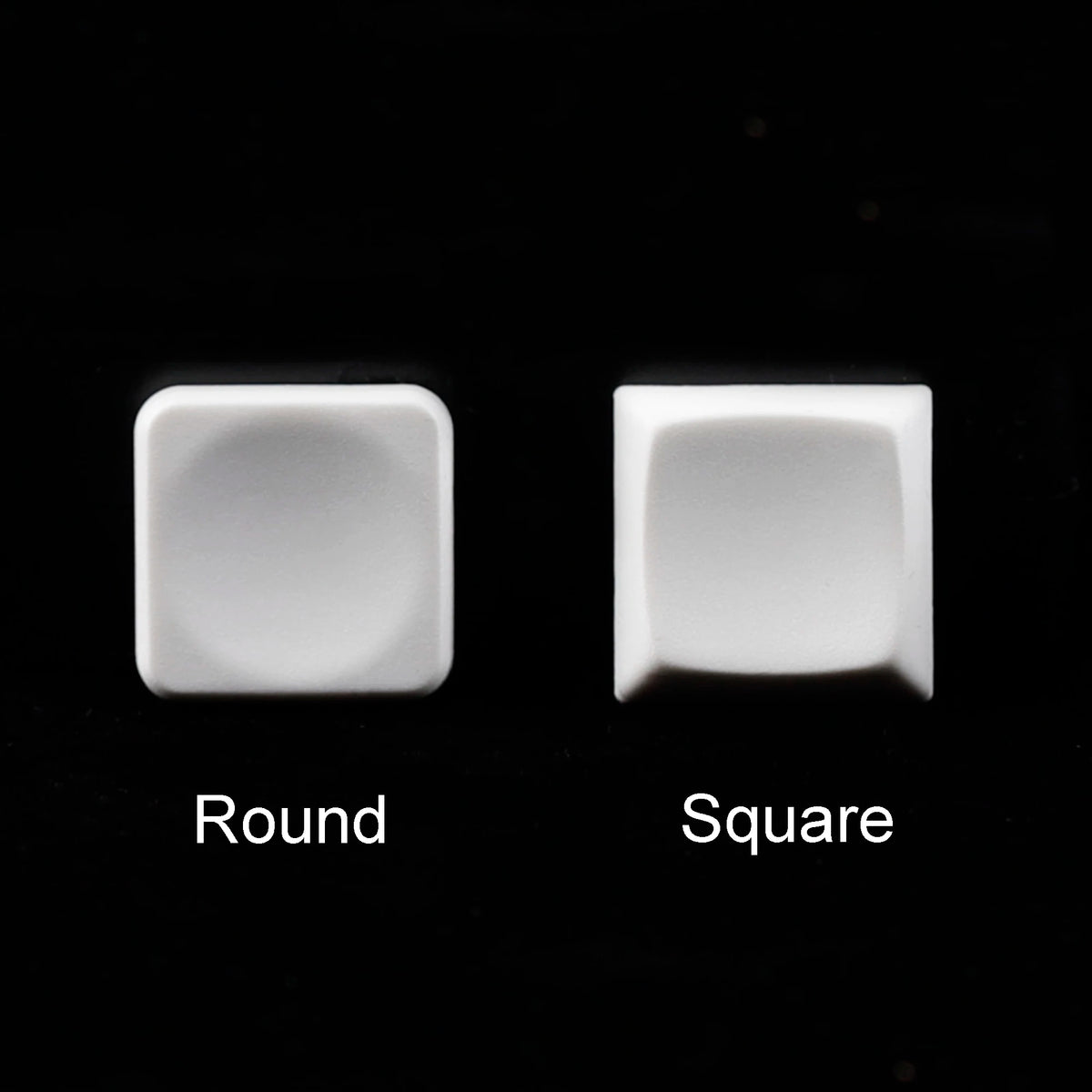 YMDK Square Round 1u Low Profile Blank Black White Keycaps PBT Material DIY for 1350 Switches Mechanical Keyboard