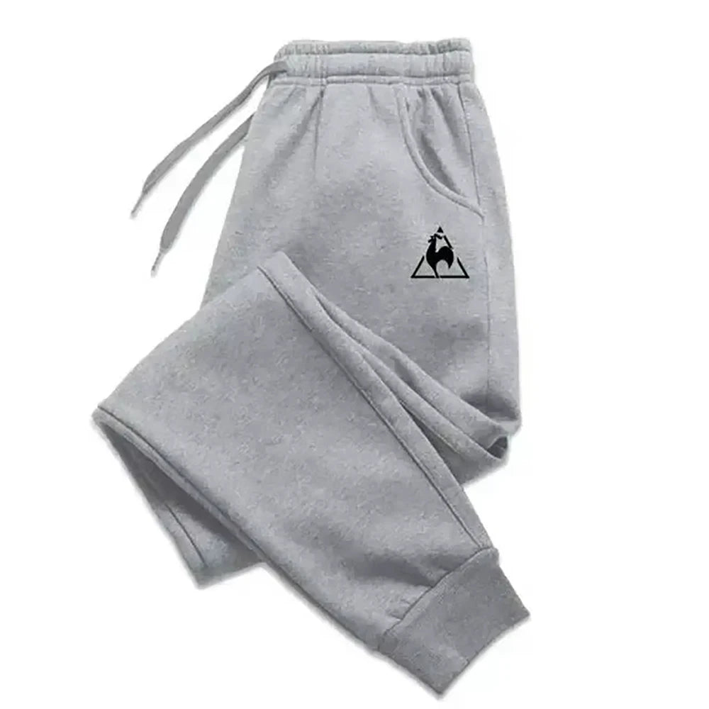 Men's fleece casual pants for spring and autumn, sporty running pants, fashionable Harajuku street style, sizes S-3XL.