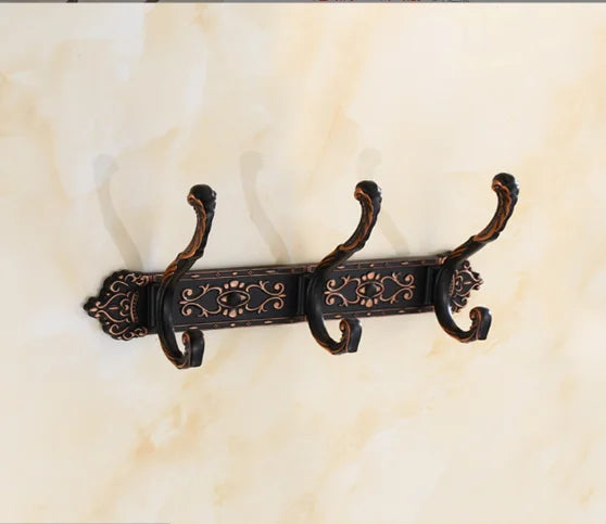 Antique Carved Towel Hanger Clothes Hat Hook Row Vintage Robe Hook Bathroom Robe Hook Bath Hardware Set Kitchen Hanger