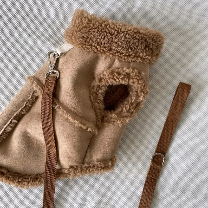 Classic Fleece-Lined Dog Vest, Winter Warm Jacket for Dogs, Cozy Traction Apparel for Chihuahua, French Bulldog, Teddy & Puppy