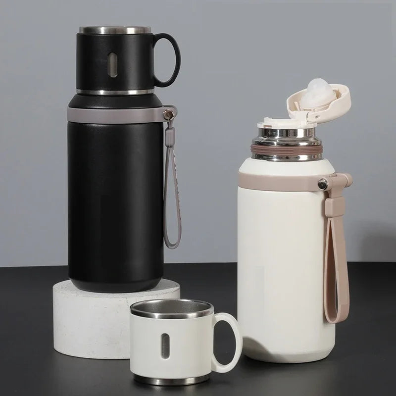 Stainless Steel CoffeeCup600ml Travel Thermal Mug Leak-Proof Thermos Bottle Tea Coffee Mug Office Business StyleCold&hot Thermos