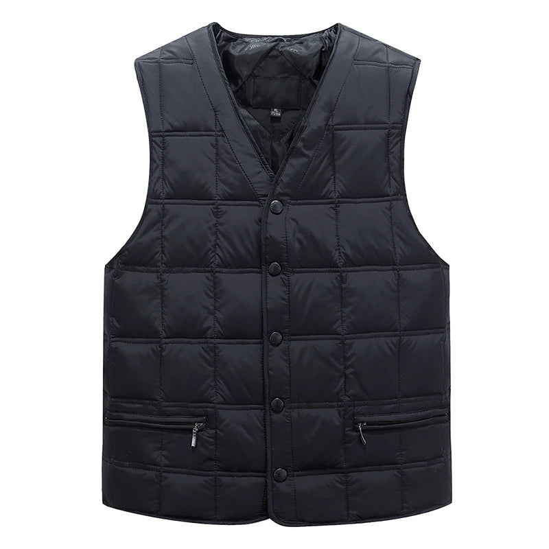 Winter Dresses Men White Duck Down Causal Vest Ultra Light Male Thick Sleeveless Down Jacket Men Warm Vest L-5XL Plus Size