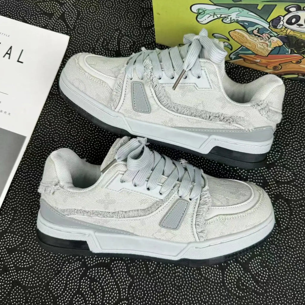 2025 New Casual Women's Sneakers Popular Niche Vintage Skateboard Spring Autumn All Match Shoes Couple Style Pink Sneakers