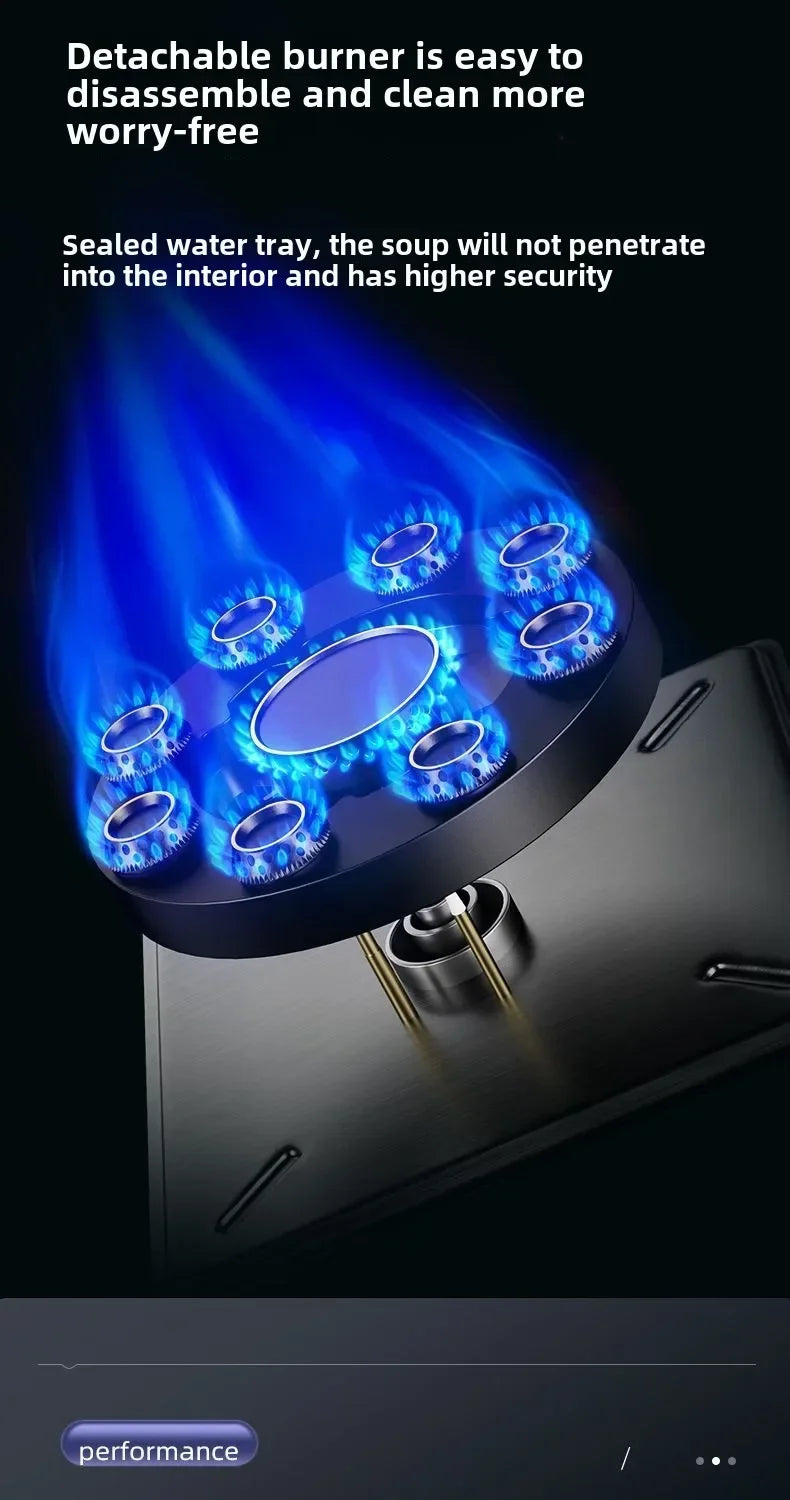 Embedded Three-Burner Gas Stove Dual Fuel Natural Gas LPG Household