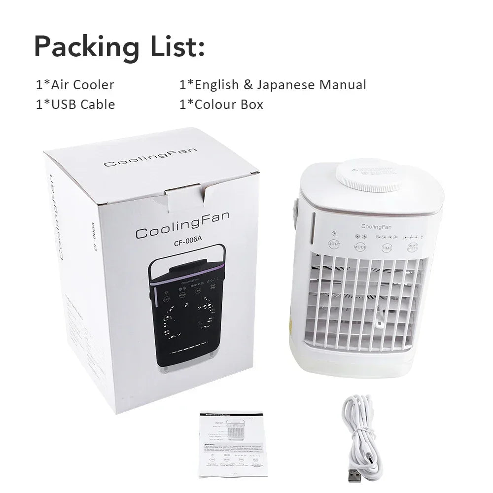 Desktop Air Conditioner Fan Small Air Cooling Machine Small Air Conditioner Household Water Cooling Summer Dormitory Artifac Car