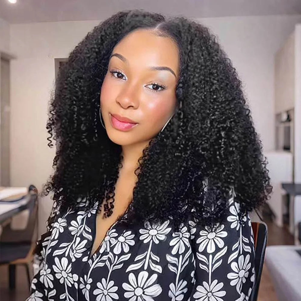 Afro Kinky Curly Miracle Knots Human Crochet Hair Invisible Pre-Separated Feather Crochet Human Hair Extensions For Women