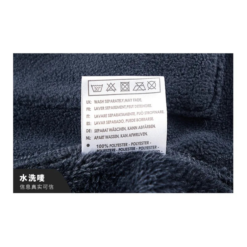 CHUJIE Men's autumn and winter fleece fashion graphenewarm hooded jacket outdoor hiking sports with thick fleece cardigan jacket