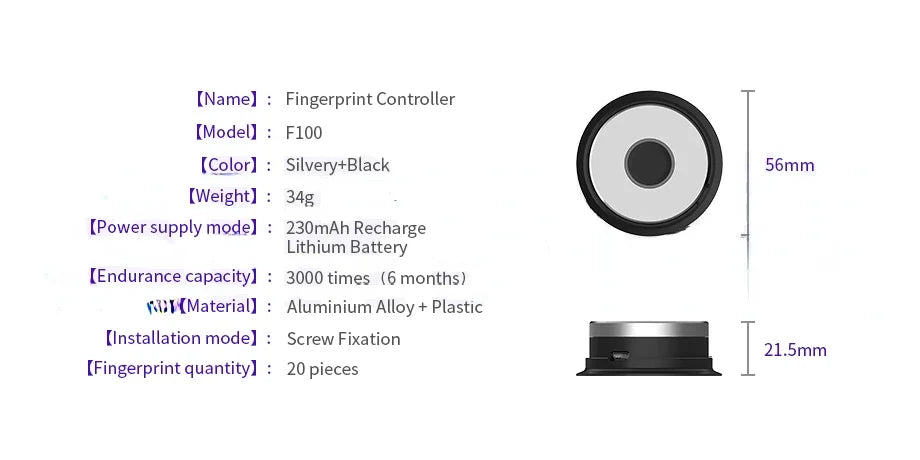 WeHere F100 Fingprint Recognition Device Door Access Control System For M500 M501 M521 M531 M532 Smart Lock Fingerprint Device