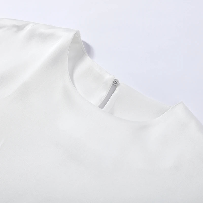 Elegant Lace Loose Dress Women Solid O-neck Full Sleeve Patchwork Dresses Female 2026 Summer White Robe Lady