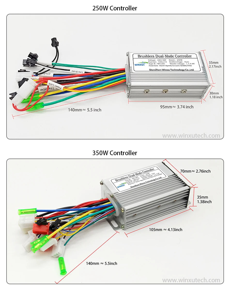 E-bike 24V 36V 48V 250W 350W Brushless Motor Drive Universal Dual Mode Controllerfor Electric Scooter Bicycle Repair Accessories