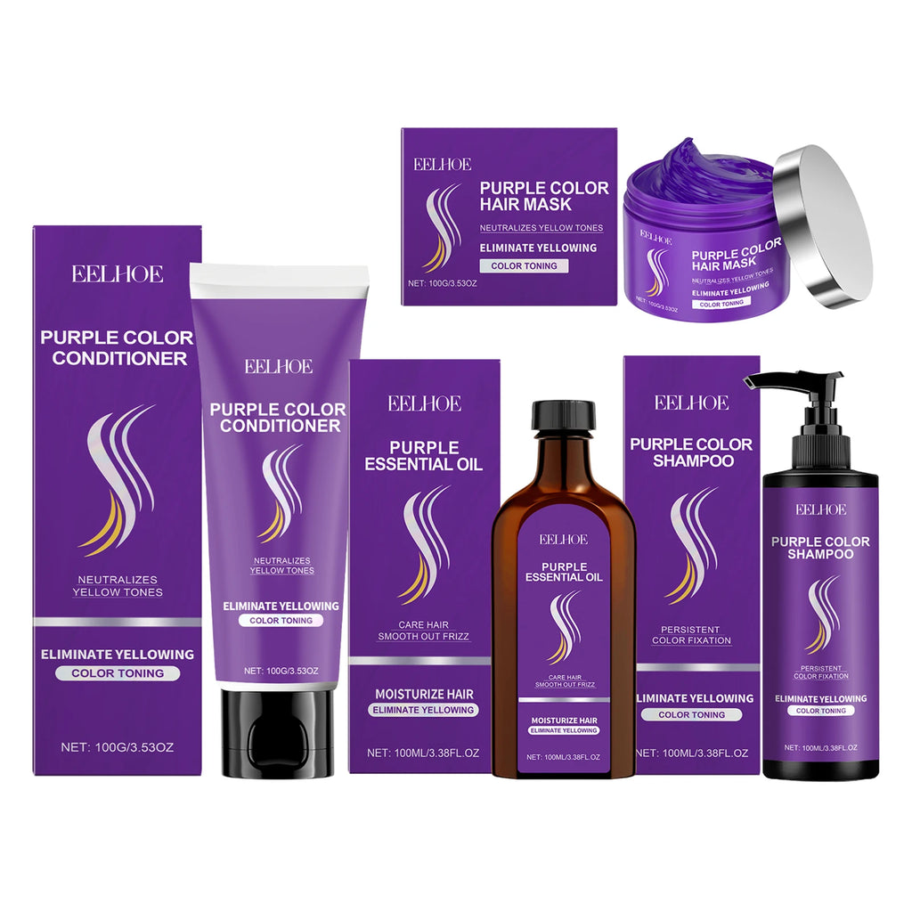 Purple Color Hair Mask Dyed Hair Lock Hair Color Repair Damaged Hair Smooth Cleansing Naturalc Gentle Nonirritating Hair Care