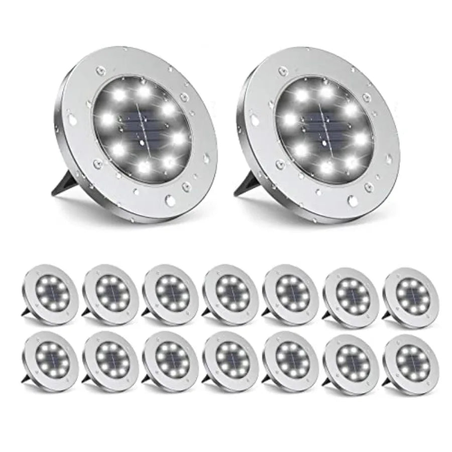 Solar Ground Lights, Waterproof Solar Garden Lights, Upgraded Outdoor Garden Waterproof Bright in-Ground Lighting, Landscape Li