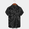 Men's Vintage Mermaid Print Shirts Boat Anchor Print Button Shirts Summer Ocean Element Shirts Men's Hawaiian Leisure Shirts