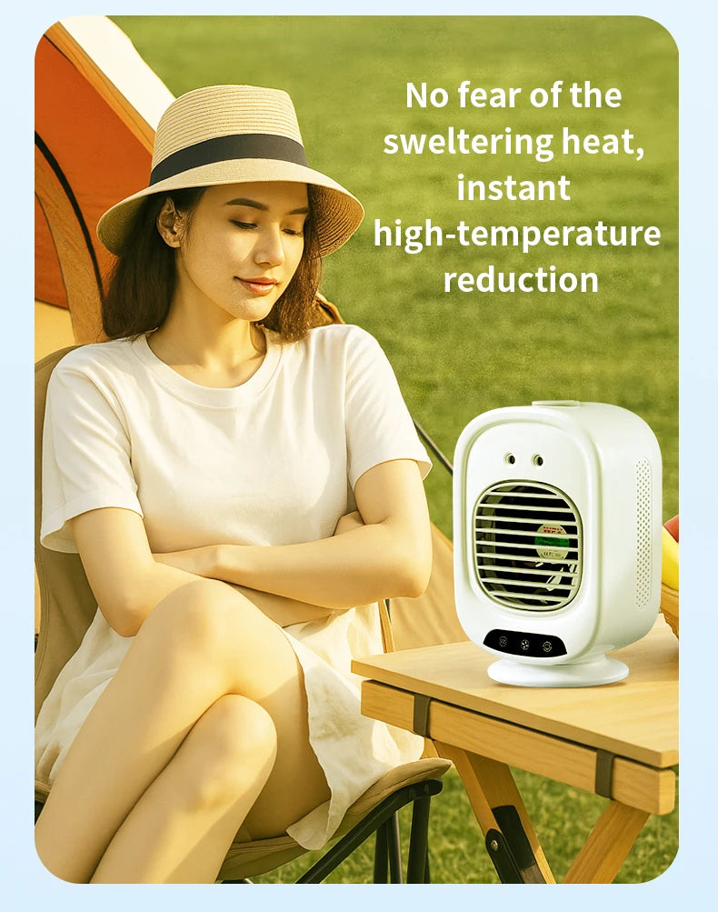2026 New Portable Home Mini Air Conditioner Fan Spray Cooling Humidifier Desktop Mobile Cold Wind Machine