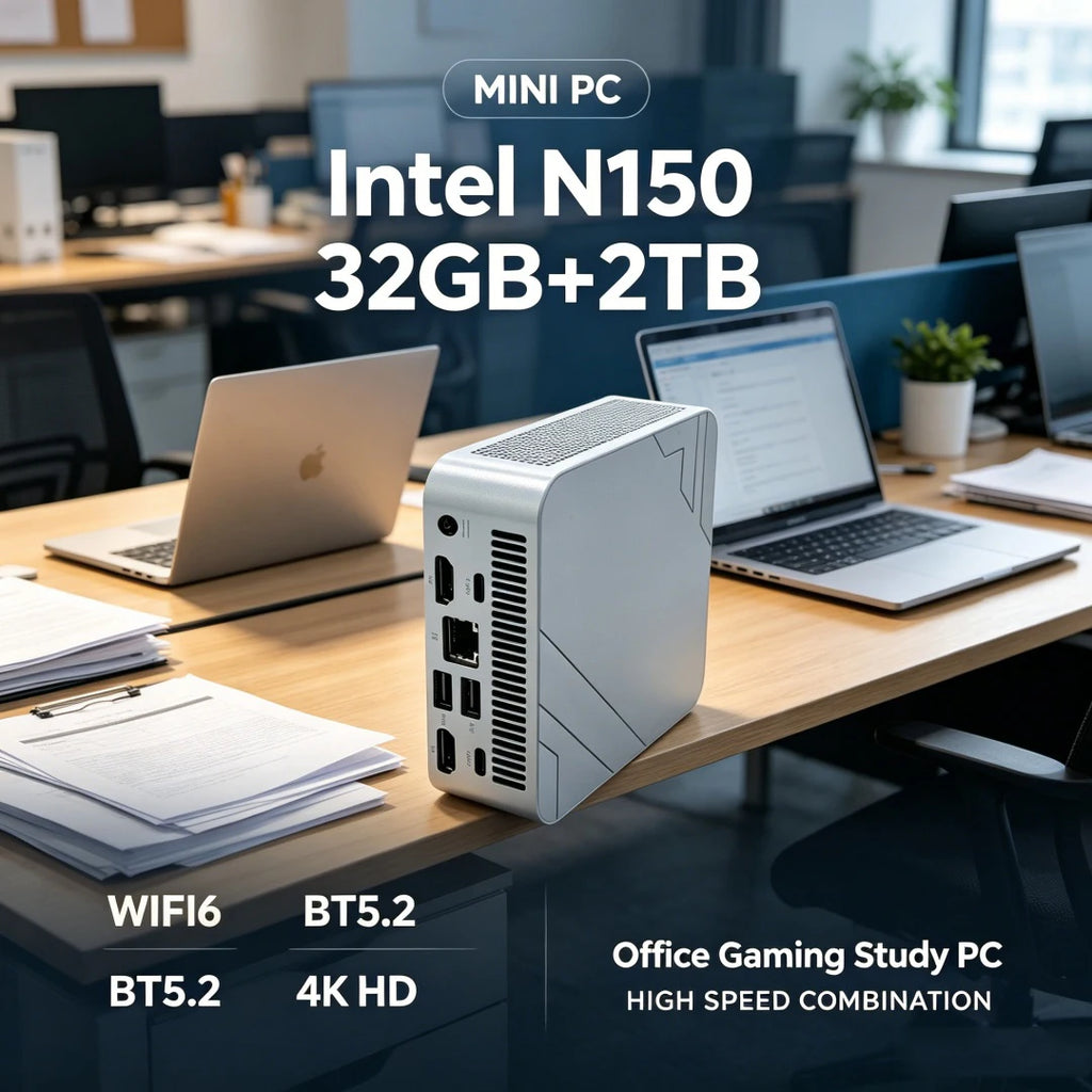 Mini PC Intel Core N150 16GB RAM 2TB SSD Mini Desktop Computer WIFI6 BT5.2 4K HD Office Gaming Study Mini PC