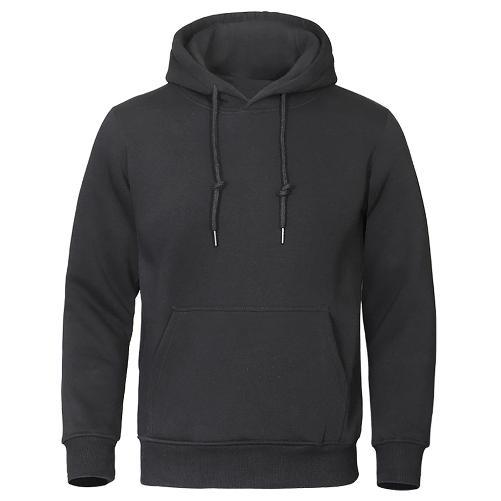 Autumn Winter Men Fleece Warm Mens Sweatshirt Casual Solid Color Streetwear Pullovers Sport School Fashion Hot Sale Hoodies