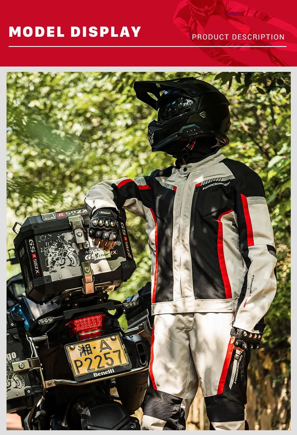 Men Waterproof Motorcycle Jacket Night High Visible Motorbike Racing Jacket Motorcycle Pants Moto Clothing With EVA Protection