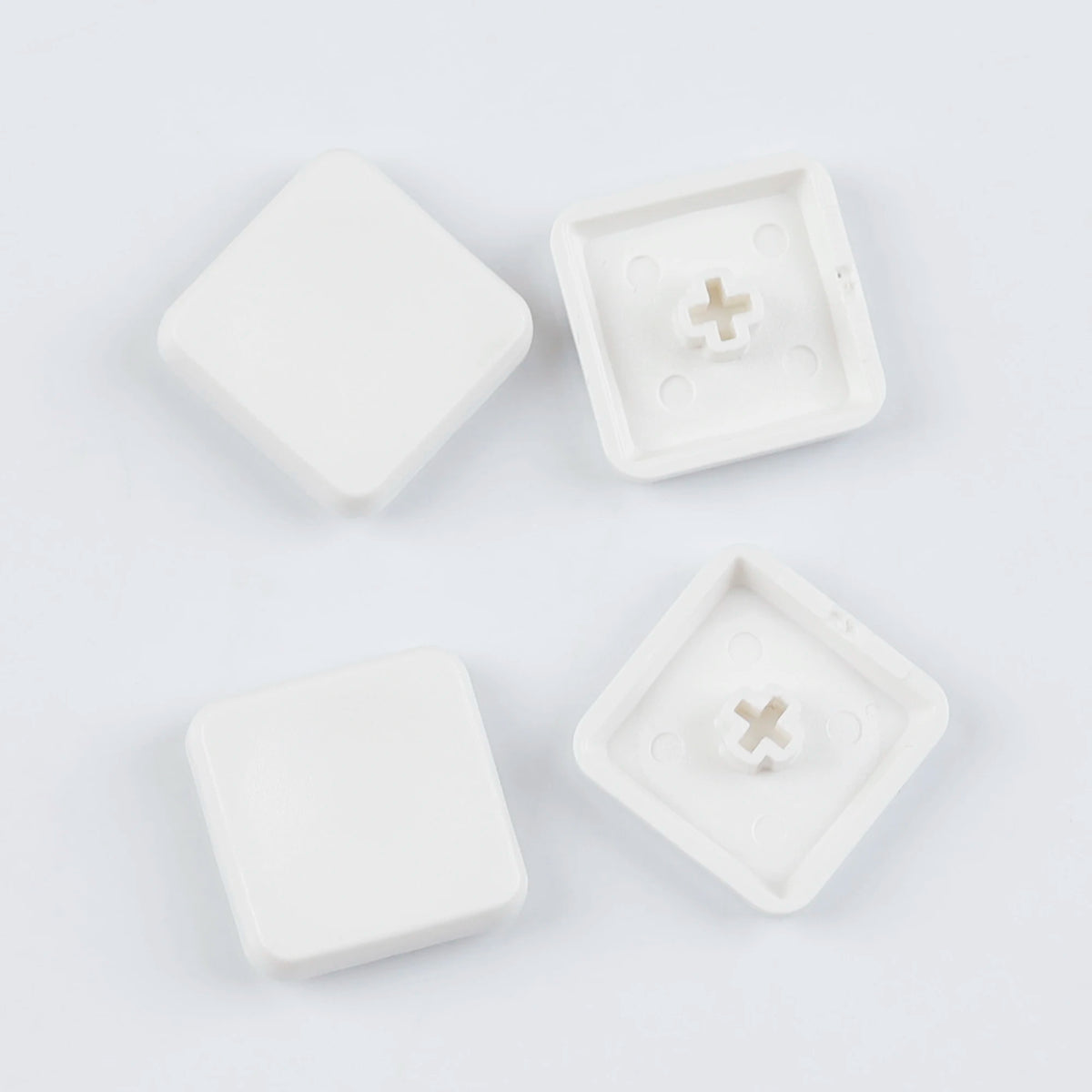 YMDK Square Round 1u Low Profile Blank Black White Keycaps PBT Material DIY for 1350 Switches Mechanical Keyboard