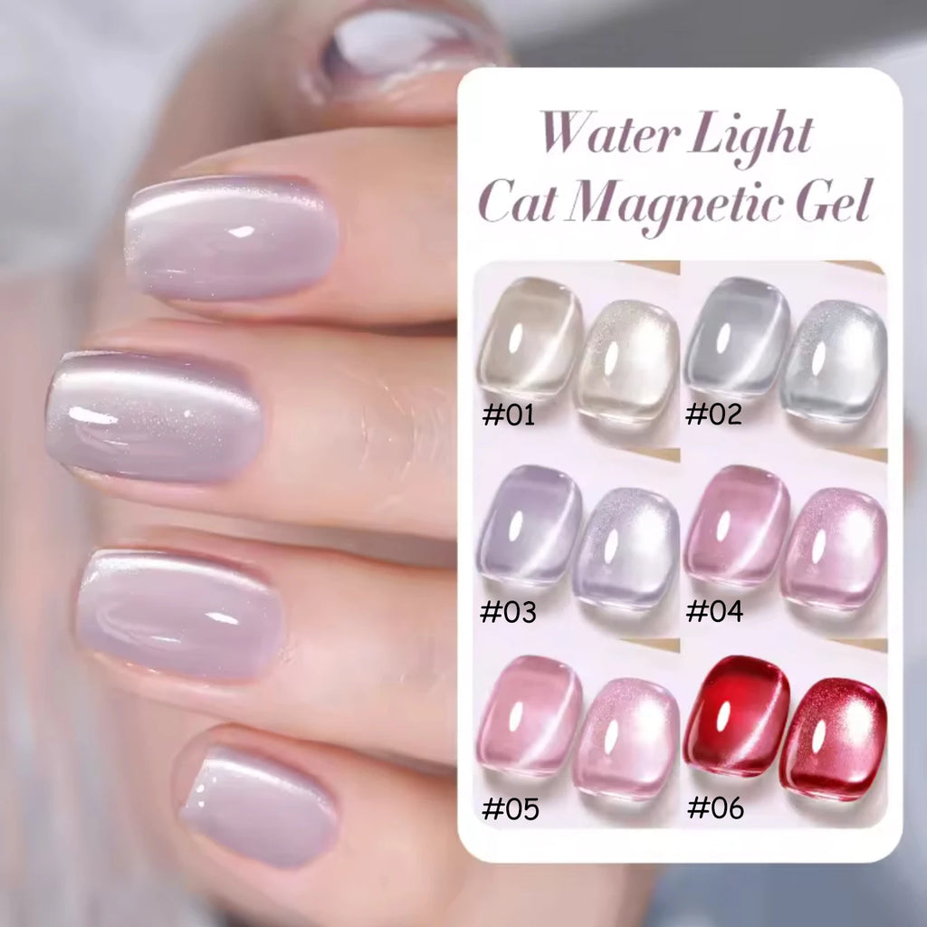 1-12pcs WS Summer Nails White Pink Blue Black Glass Bead Magnetic Gel Nail Polish Semi Permanent UV Soak Off Nail Art Decoration