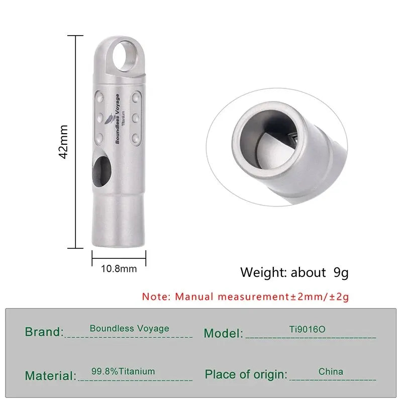 Boundless Voyage Titanium Whistle Emergency Survival Whistles with Lanyard Loud Coaches Training Sports Keychain Whistle
