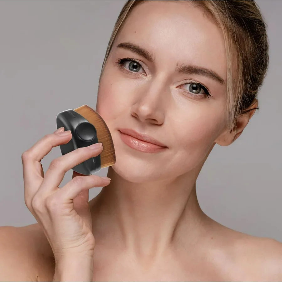 6-in-1 Makeup Brush, All-in-One Foundation Blush Powder Brush for Liquid Cream, Includes Travel Case, Face & Body