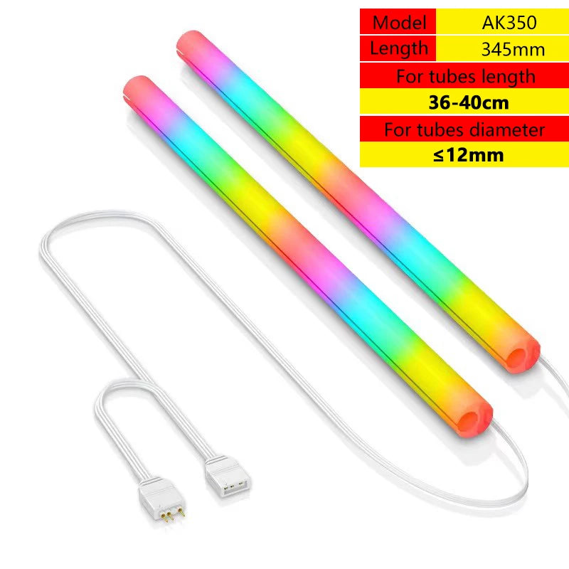 JUMPEAK Flexible 5V ARGB LED Neon Tube Light Strip Cover Sleeve For Gaming PC AIO 120 240 360 CPU Water Liquid Cooler Modding